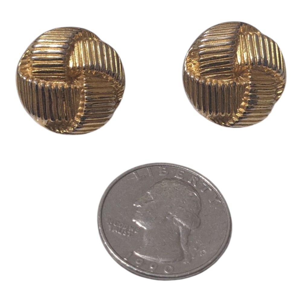 Ben Amun‎ Gold Tone Textured Round Stud Earrings Womens Fashion Jewelry - Picture 2 of 5